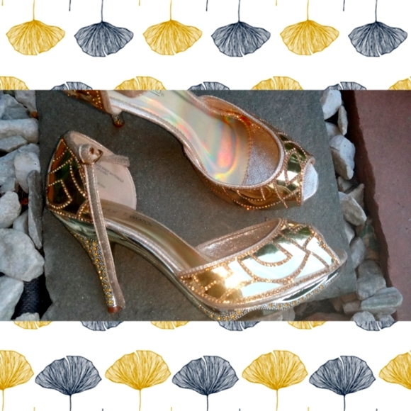 Gold Rhinestone Heels - Picture 3 of 5